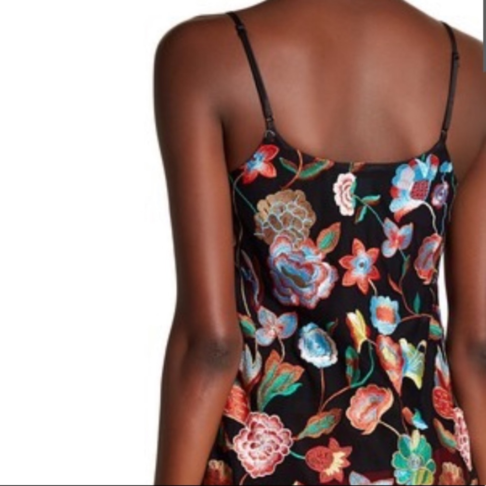 Cynthia Rowley Floral Embroidered Tulle TrapezeTop - Picture 2 of 2